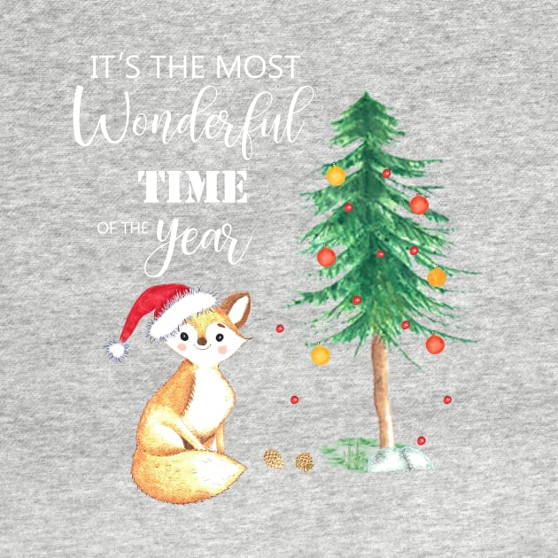 It's the most wonderful time of the year christmas fox and tree by LatiendadeAryam